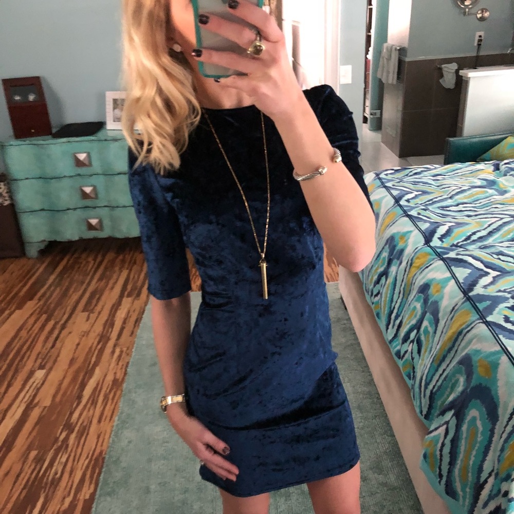 NWT blue velvet dress